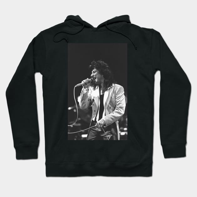 Steve Perry BW Photograph Hoodie by Concert Photos